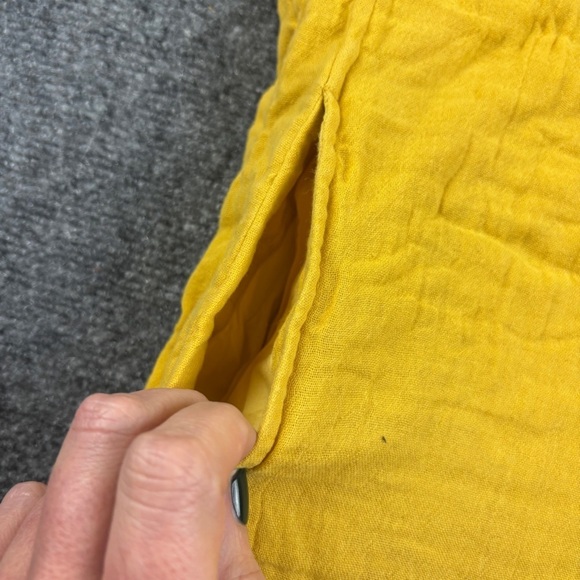 EILEEN FISHER Women’s Organic Gauze Shift Dress Raw Hem Yellow size Small Petite - Picture 4 of 9